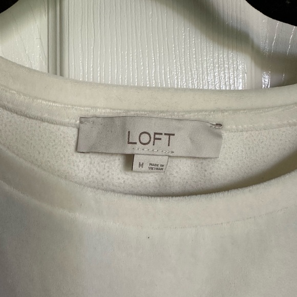 LOFT Cream Velvet Flutter Sleeve Top (Women’s M) - Picture 2 of 6